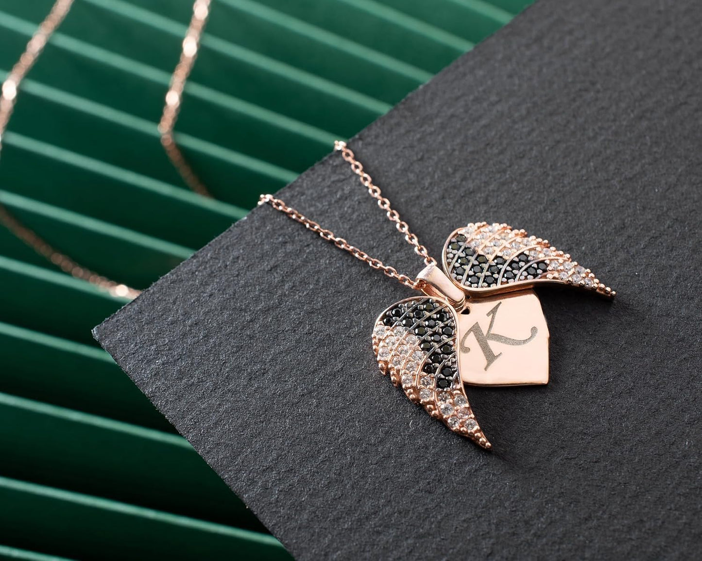 Personalized Angel Wing Necklace with Engrave Secret Message