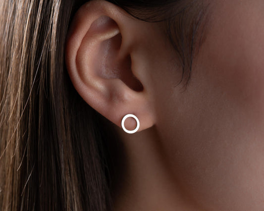 Minimalist Custom Circle Earrings for Women, 925 Sterling Silver
