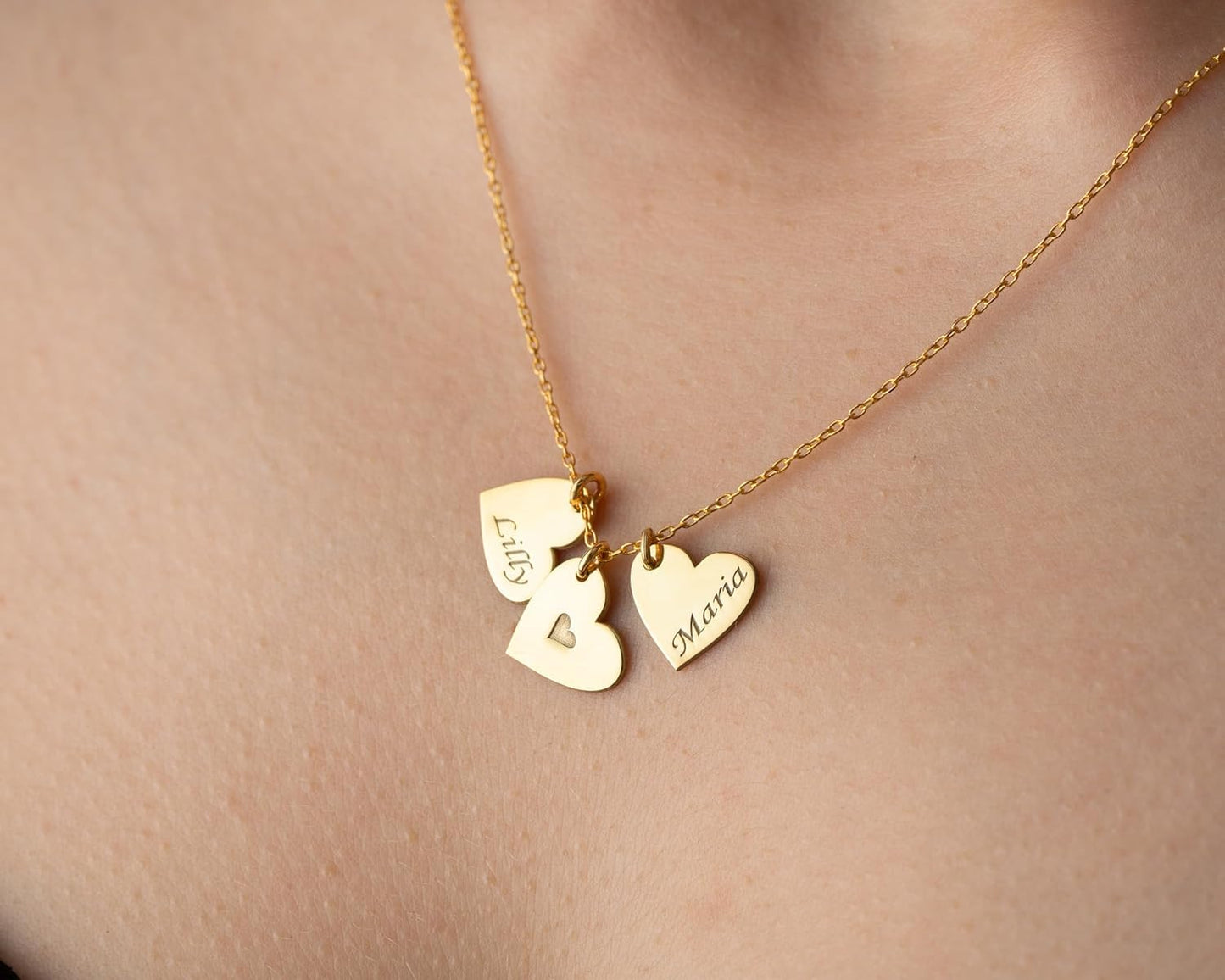 Personalized Name Heart Necklace, 925 Sterling Silver