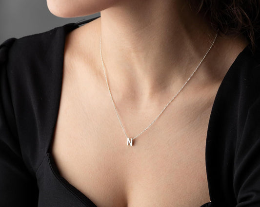 3d Letter Personalized Initial Letter Necklace