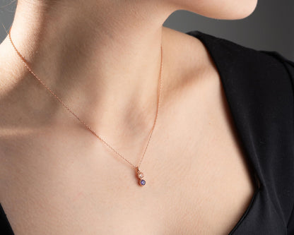 Personalized Necklace and Earring Set with Birthstones for Women, 925 Sterling Silver