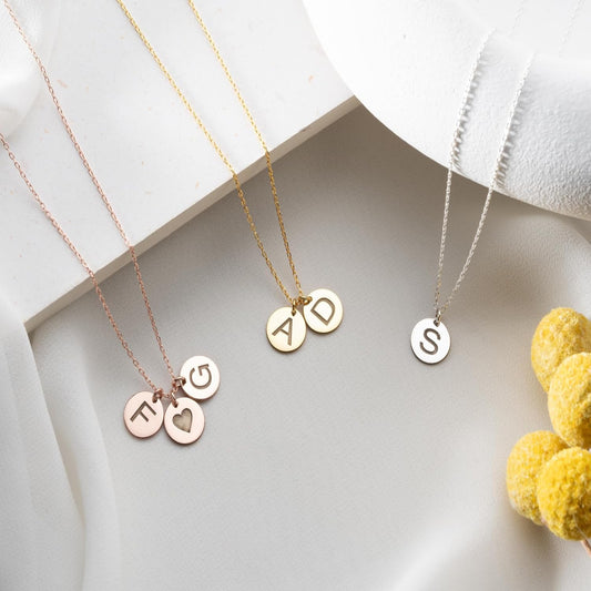 Silver Initial Necklaces for Women
