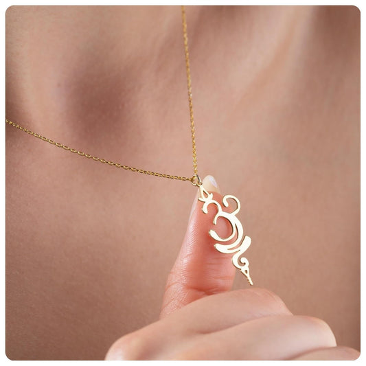 Breathe Sterling Silver Necklace, Spiritual Yoga Breathe Necklace