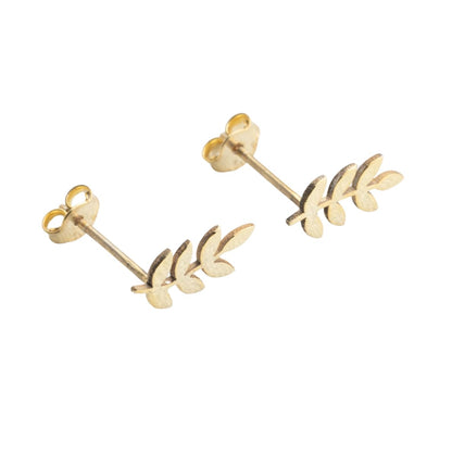Custom Leaf Earrings for Women, Nature Inspired Stud Earrings, 925 Sterling Silver
